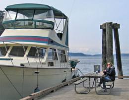 Lunch on the Matia Island dock