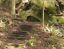 Steps and little cave