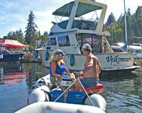 We explored all over Genoa Bay....Ray and Nancy towing Luann and me....what FUN !!