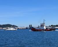 Guemes Channel with the Guemes ferry and the Crowley tug, 'Guard'. becoming close friends.