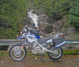 BMW F-650 Dakar at Dingfork Creek Falls