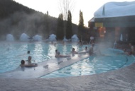 Wednesday, 3-10-2004  Nakusp Hot Springs feels so good after a day of charging down the mountain.